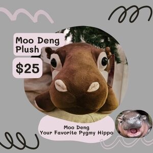 Moo Deng Plush - Pygmy Hippo Stuffed Animal